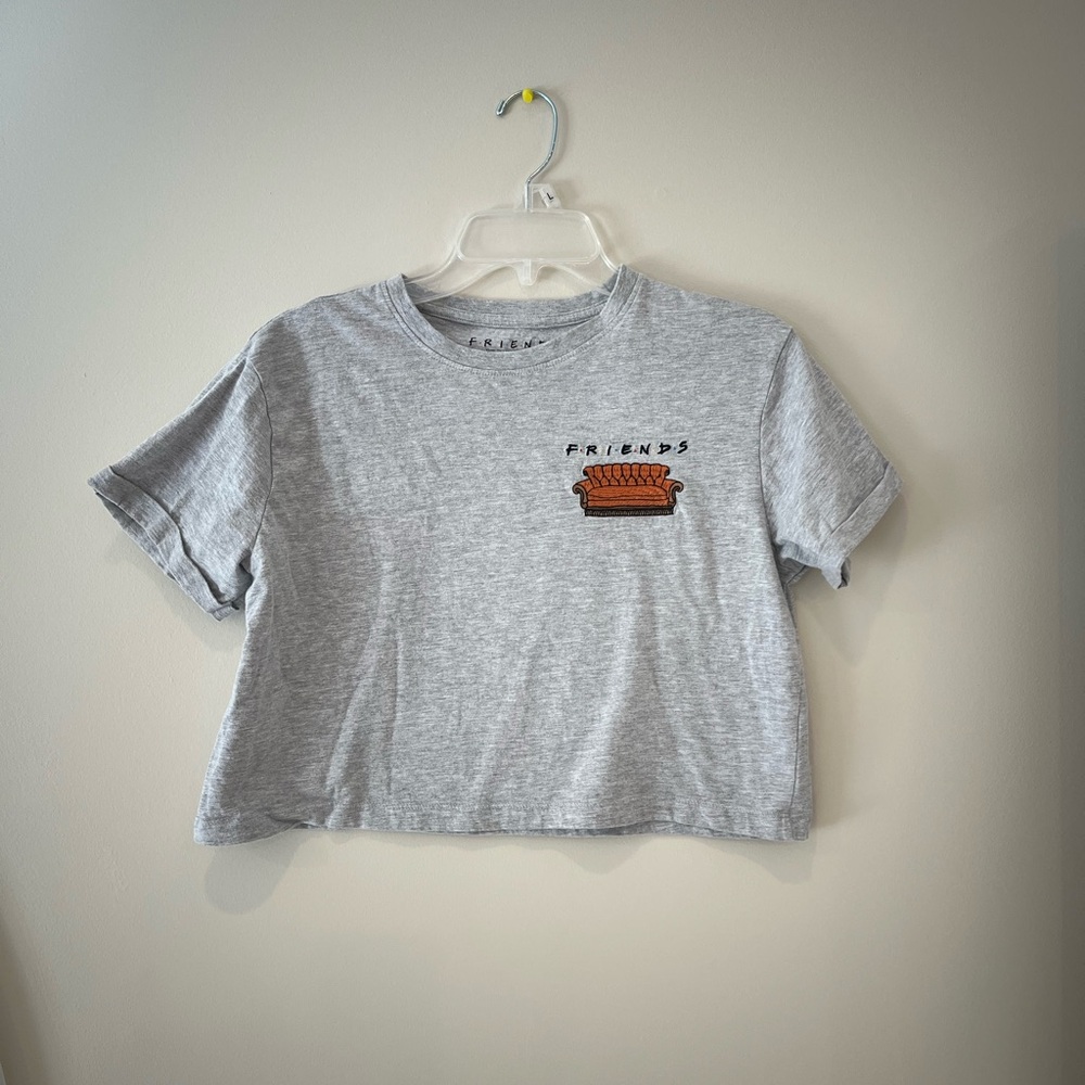 FRIENDS Gray Crop Top with Couch Design